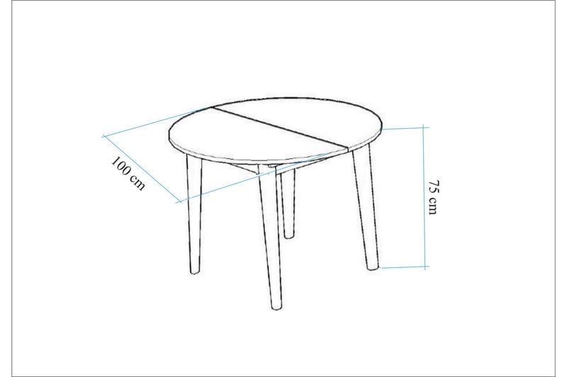 Matbord Vinadi 100 cm - Valnöt - Matbord & köksbord
