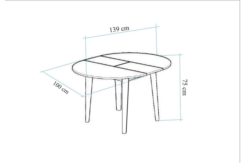 Matbord Vinadi 100 cm - Valnöt - Matbord & köksbord