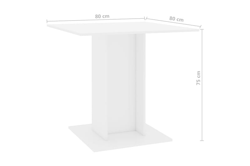 Matbord vit högglans 80x80x75 cm spånskiva - Vit högglans - Matbord & köksbord