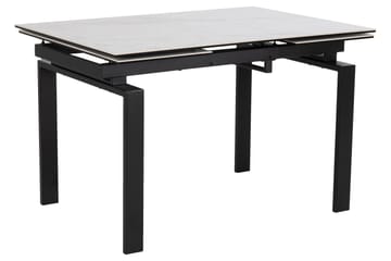 Matbord Vonarx 200 cm - Glas/Vit/Matt Svart - Möbler - Bord & matgrupp - Matbord & köksbord