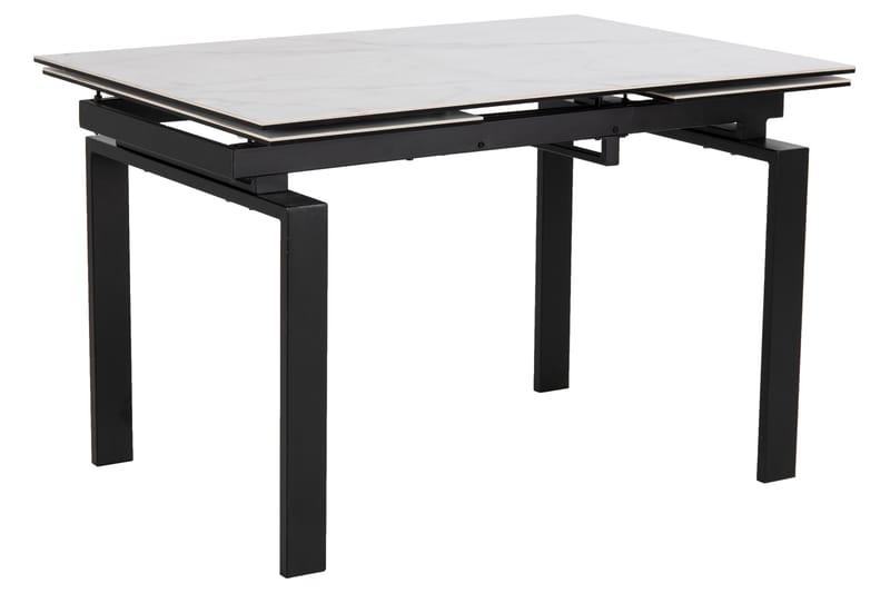 Matbord Vonarx 200 cm - Glas/Vit/Matt Svart - Möbler - Bord & matgrupp - Matbord & köksbord