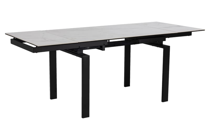 Matbord Vonarx 200 cm - Glas/Vit/Matt Svart - Möbler - Bord & matgrupp - Matbord & köksbord