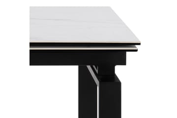 Matbord Vonarx 200 cm - Glas/Vit/Matt Svart - Möbler - Bord & matgrupp - Matbord & köksbord