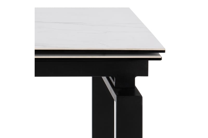 Matbord Vonarx 200 cm - Glas/Vit/Matt Svart - Möbler - Bord & matgrupp - Matbord & köksbord