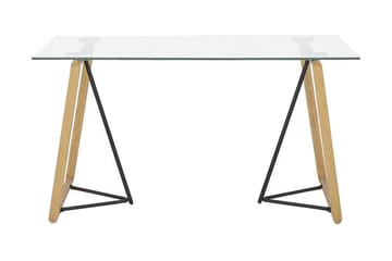 Matbord Wauna 140 cm - Glas/Ljusbrun/Svart - Möbler - Bord & matgrupp - Matbord & köksbord