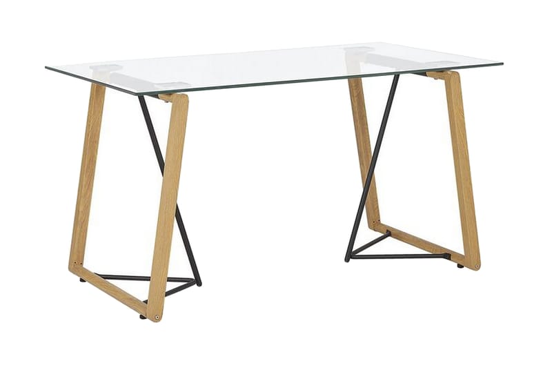 Matbord Wauna 140 cm - Glas/Ljusbrun/Svart - Möbler - Bord & matgrupp - Matbord & köksbord