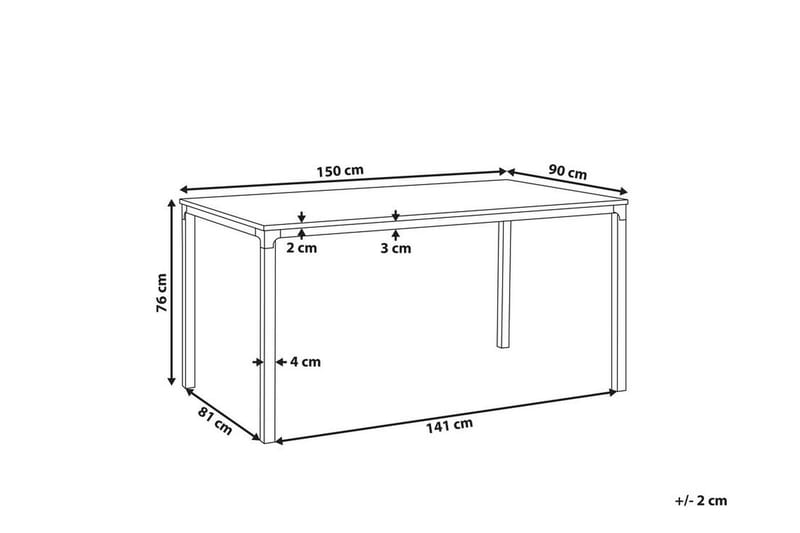 Matbord Wined 150 cm - Ljust Trä/Svart - Matbord & köksbord