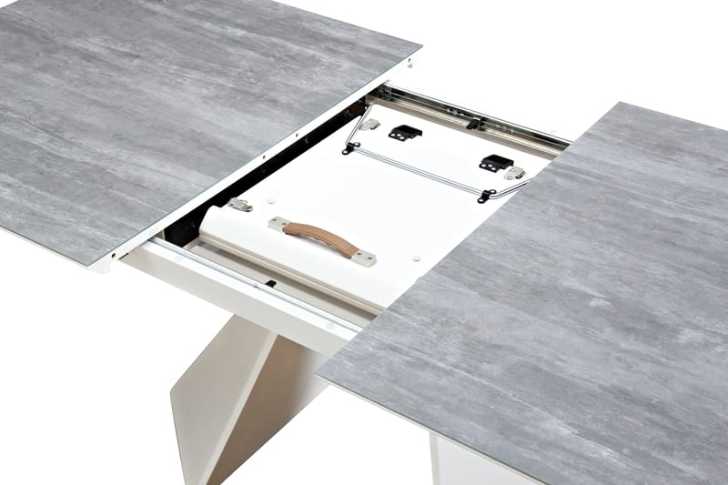 Matbord Xia Förlängningsbart 160 cm Glas - Vit - Matbord & köksbord