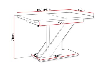 Matbord Yayla 120 cm - Vit/Svart - Möbler - Bord & matgrupp - Matbord & köksbord