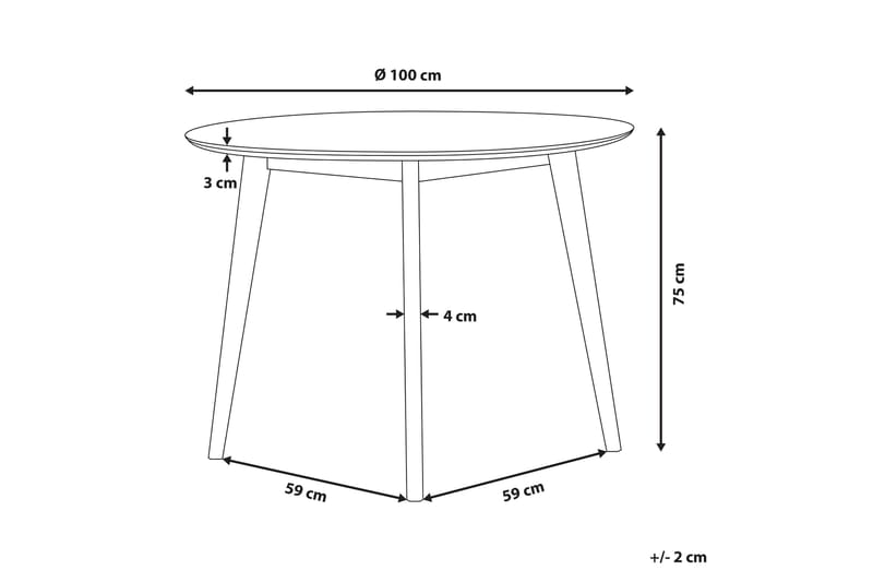 Matbord Yudna 100 cm - Vit - Matbord & köksbord