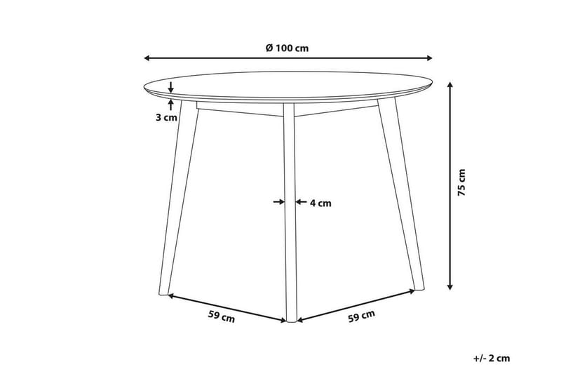 Matbord Yudna 100 cm - Vit - Matbord & köksbord