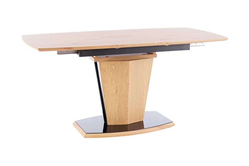 Matbord Pyland Förl�ängningsbart 120 cm - Glas/Ek/Svart - Matbord & köksbord
