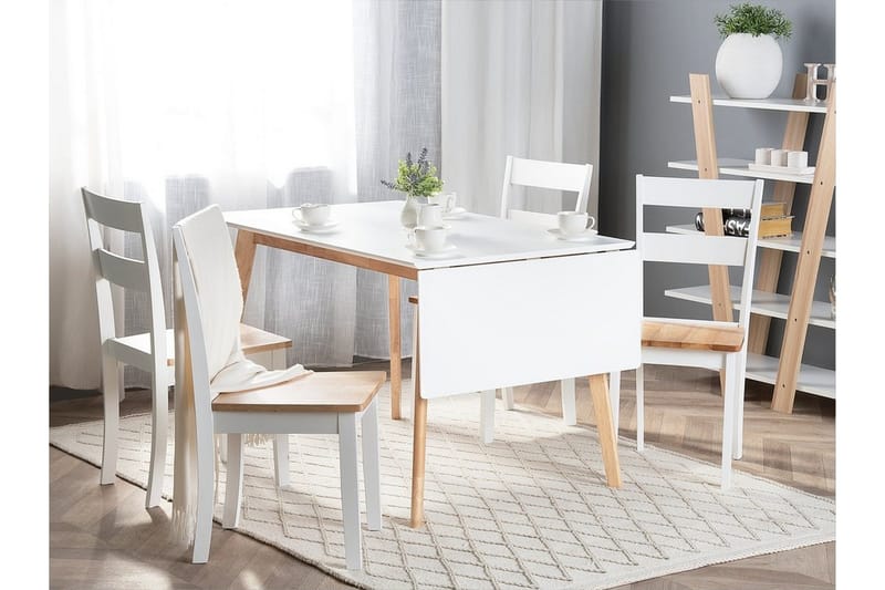 Medio Utdragbart Rektangulärt Matbord 120–155 cm i Trä - Vit - Möbler - Bord & matgrupp - Matbord & köksbord