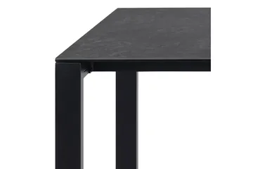 Misam Stort Rektangulärt Matbord 200 cm med Glasskiva, Betong- och Metallutseende - Mörkgrå - Möbler - Bord & matgrupp - Matbord & köksbord