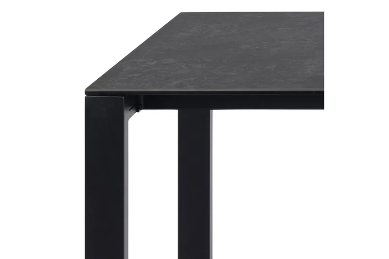 Misam Stort Rektangulärt Matbord 200 cm med Glasskiva, Betong- och Metallutseende - Mörkgrå - Möbler - Bord & matgrupp - Matbord & köksbord