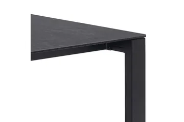 Misam Stort Rektangulärt Matbord 200 cm med Glasskiva, Betong- och Metallutseende - Mörkgrå - Möbler - Bord & matgrupp - Matbord & köksbord