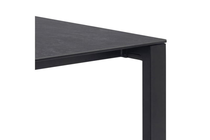 Misam Stort Rektangulärt Matbord 200 cm med Glasskiva, Betong- och Metallutseende - Mörkgrå - Möbler - Bord & matgrupp - Matbord & köksbord