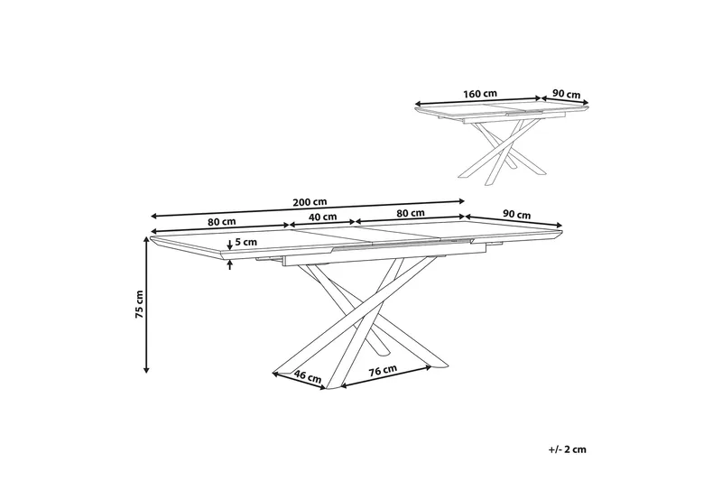 Moirax Matbord 200 cm Hopfällbart - Vit - Möbler - Bord & matgrupp - Matbord & köksbord