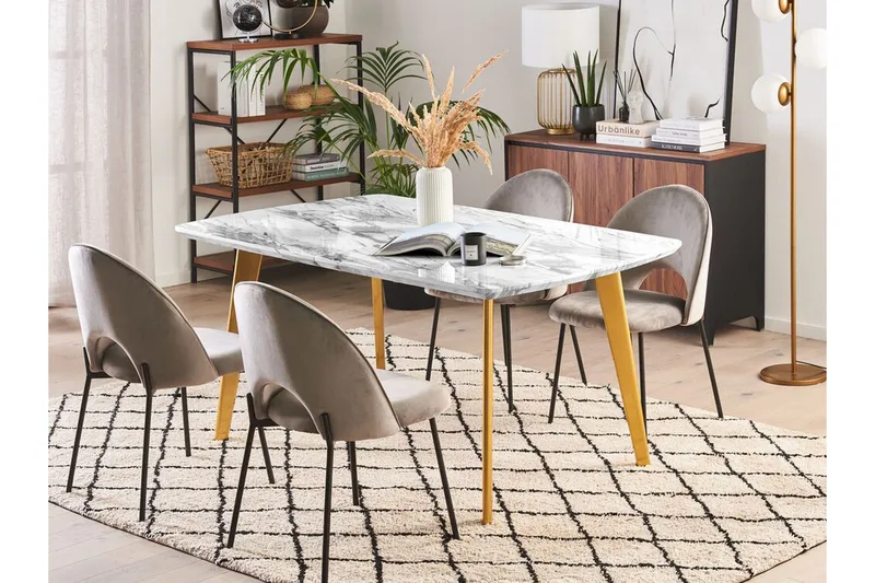 Mosby Matbord 200 cm Hopfällbart - Vit/Guld - Möbler - Bord & matgrupp - Matbord & köksbord