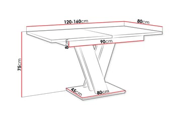Nand Utdragbart Rektangulärt Matbord 120–160 cm i Trä - Vit|Beige - Möbler - Bord & matgrupp - Matbord & köksbord