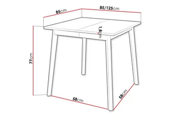 Narberth Litet Utdragbart Kvadratiskt Matbord 85 cm med Metallutseende - Vit - Möbler - Bord & matgrupp - Matbord & köksbord