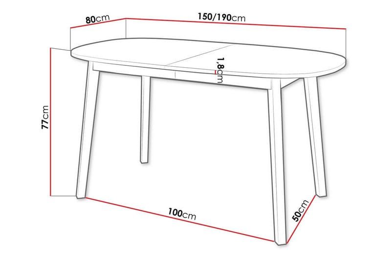 Narberth Utdragbart Ovalt Matbord 150 cm i Målat Trä - Vit - Möbler - Bord & matgrupp - Matbord & köksbord