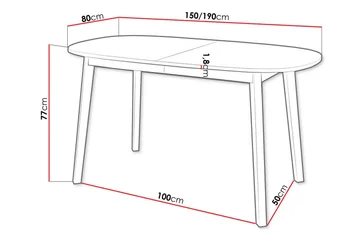 Narberth Utdragbart Ovalt Matbord 150 cm med Betongutseende - Ljusgrå - Möbler - Bord & matgrupp - Matbord & köksbord