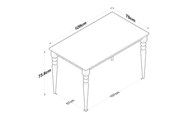 Naryani Matbord 120 cm - Valnöt/Vit - Möbler - Bord & matgrupp - Matbord & köksbord