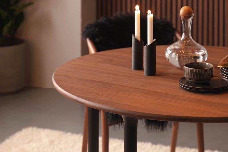 Noira Matbord 120 cm Valnöt Runt - Brun - Möbler - Bord & matgrupp - Matbord & köksbord