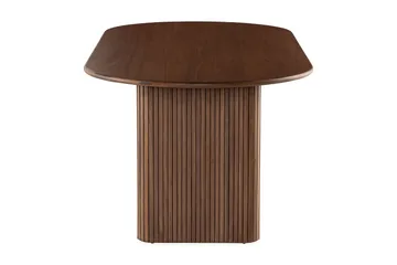 Noira Ovalt Matbord Valnöt 220 cm Ribbad - Mörkbrunt / Brunt Trä - Möbler - Bord & matgrupp - Matbord & köksbord