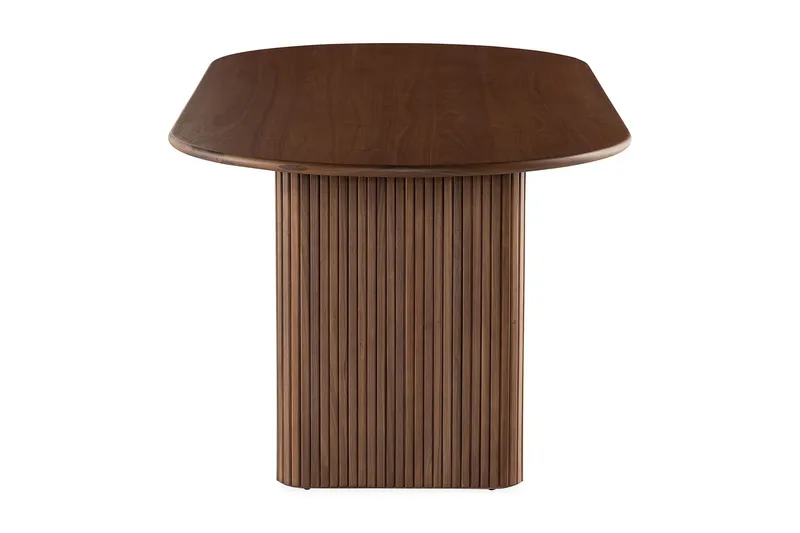Noira Ovalt Matbord Valnöt 220 cm Ribbad - Mörkbrunt / Brunt Trä - Möbler - Bord & matgrupp - Matbord & köksbord