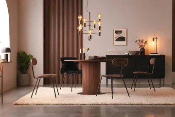 Noira Runt Litet Matbord Valnöt 120 cm - Brun / Ribbad - Möbler - Bord & matgrupp - Matbord & köksbord