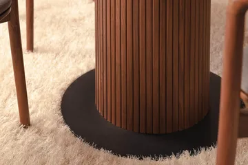 Noira Runt Litet Matbord Valnöt 120 cm - Brun / Ribbad - Möbler - Bord & matgrupp - Matbord & köksbord