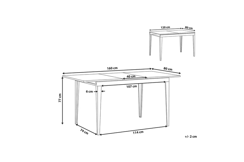 Norley Matbord 160 cm - Svart - Möbler - Bord & matgrupp - Matbord & köksbord