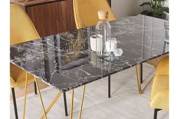 Nunierra Matbord 140 cm - Svart/Guld - Möbler - Bord & matgrupp - Matbord & köksbord