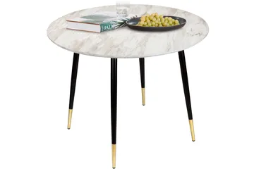 Oktoos Matbord Runt 100 cm - Grå/Vit/Svart/Guld - Möbler - Bord & matgrupp - Matbord & köksbord