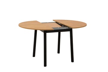 Oliver Litet Runt Matbord 100 cm med Trä- och Ekutseende - Brun / Svart - Möbler - Bord & matgrupp - Matbord & köksbord
