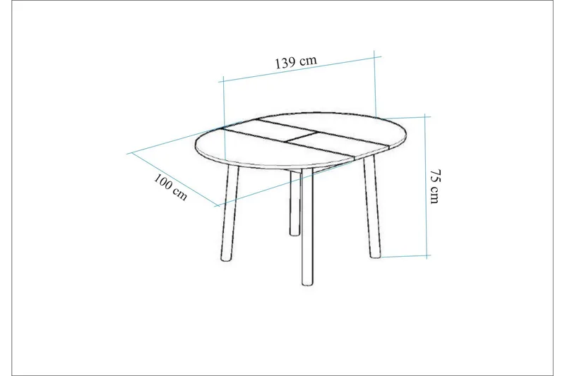 Oliver Matbord 100 cm - Ek/Svart - Möbler - Bord & matgrupp - Matbord & köksbord