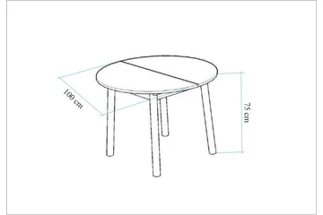 Oliver Matbord 100 cm - Ek/Svart - Möbler - Bord & matgrupp - Matbord & köksbord