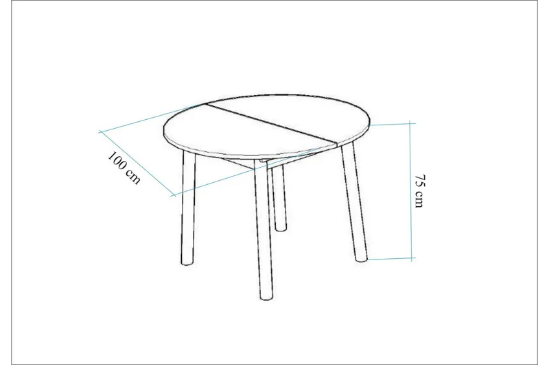 Oliver Matbord 100 cm - Ek/Svart - Möbler - Bord & matgrupp - Matbord & köksbord