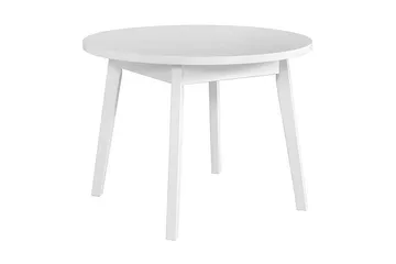 Oslo Runt Matbord 100 cm med Ljust Träutseende - Vit - Möbler - Bord & matgrupp - Matbord & köksbord