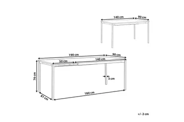 Ozein Matbord 190 cm Förlängningsbart - Svart - Möbler - Bord & matgrupp - Matbord & köksbord