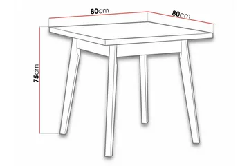Patrickswell Kvadratiskt Matbord 80 cm med Trä- och Ekutseende, Vinklade Ben - Svart|Brun - Möbler - Bord & matgrupp - Matbord & köksbord