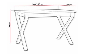 Patrickswell Utdragbart Rektangulärt Matbord 140–180 cm med Trä- och Ekutseende, X-ben - Svart|Brun - Möbler - Bord & matgrupp - Matbord & köksbord
