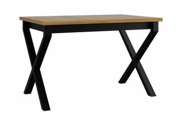 Patrickswell Utdragbart Rektangulärt Matbord 140–180 cm med Trä- och Ekutseende, X-ben - Svart|Brun - Möbler - Bord & matgrupp - Matbord & köksbord