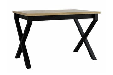 Patrickswell Utdragbart Rektangulärt Matbord 140–180 cm med Trä- och Ekutseende, X-ben - Svart|Ljusbrun - Möbler - Bord & matgrupp - Matbord & köksbord