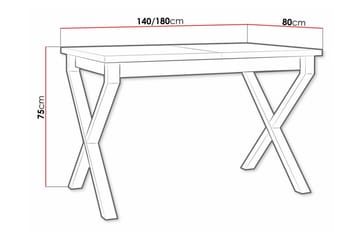 Patrickswell Utdragbart Rektangulärt Matbord 140–180 cm med Trä- och Ekutseende, X-ben - Svart|Natur - Möbler - Bord & matgrupp - Matbord & köksbord