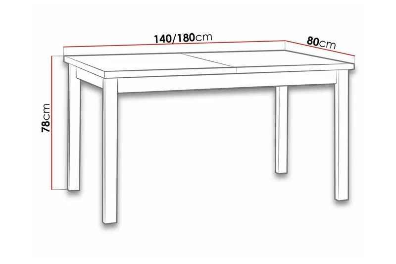 Patrickswell Utdragbart Rektangulärt Matbord 140 cm i Ek - Svart - Möbler - Bord & matgrupp - Matbord & köksbord