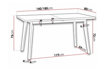 Patrickswell Utdragbart Rektangulärt Matbord 140 cm i Trä - Vit - Möbler - Bord & matgrupp - Matbord & köksbord