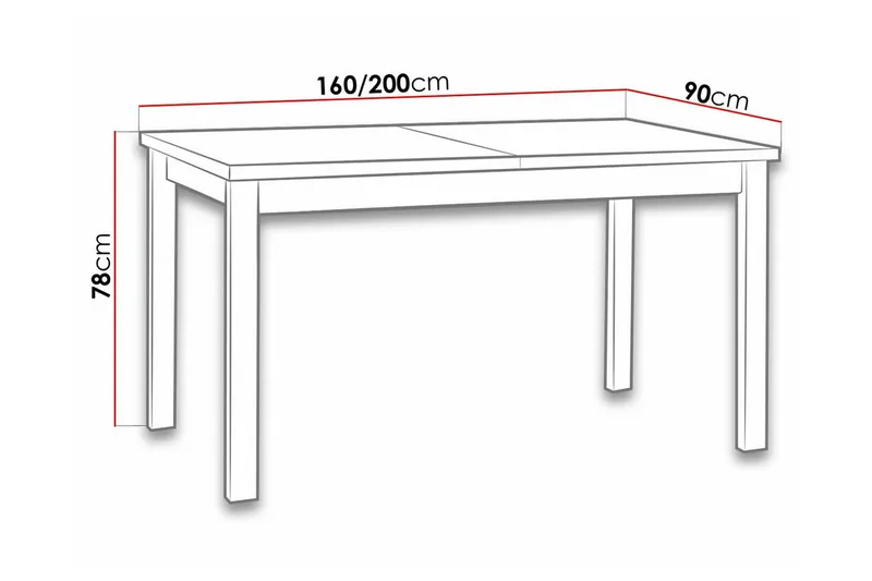 Patrickswell Utdragbart Rektangulärt Matbord 160 cm i Trä - Svart - Möbler - Bord & matgrupp - Matbord & köksbord